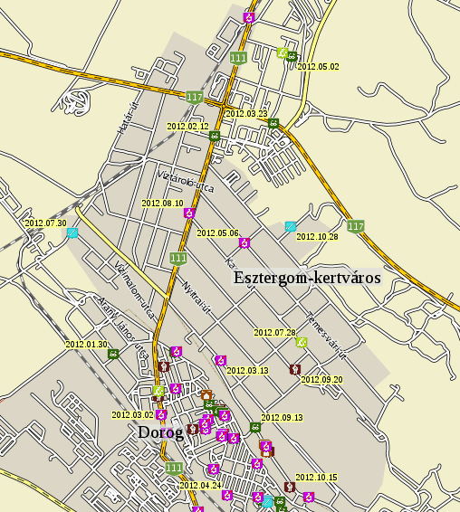 esztergom kertváros térkép Esztergom bűnügyi térképe: Szentgyörgymező a béke szigete esztergom kertváros térkép