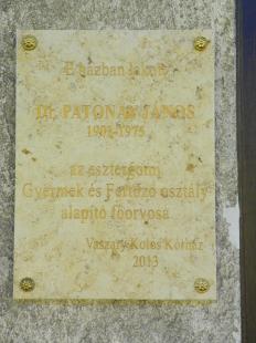 A közelmúltban felavatott Patonay János-emléktábla