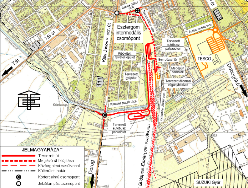 esztergom vasútállomás térkép Tájékoztató az intermodális csomóponttal kapcsolatosan esztergom vasútállomás térkép