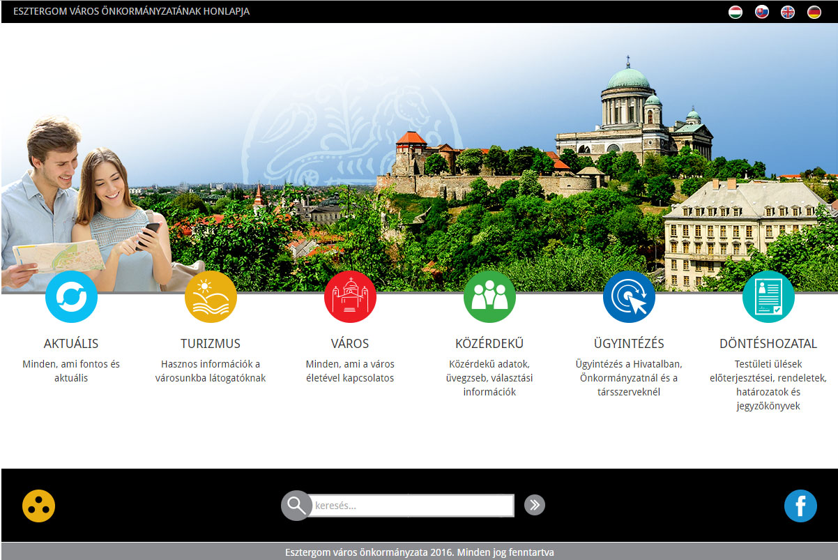 Esztergom város megújult honlapja - 2016. augusztus